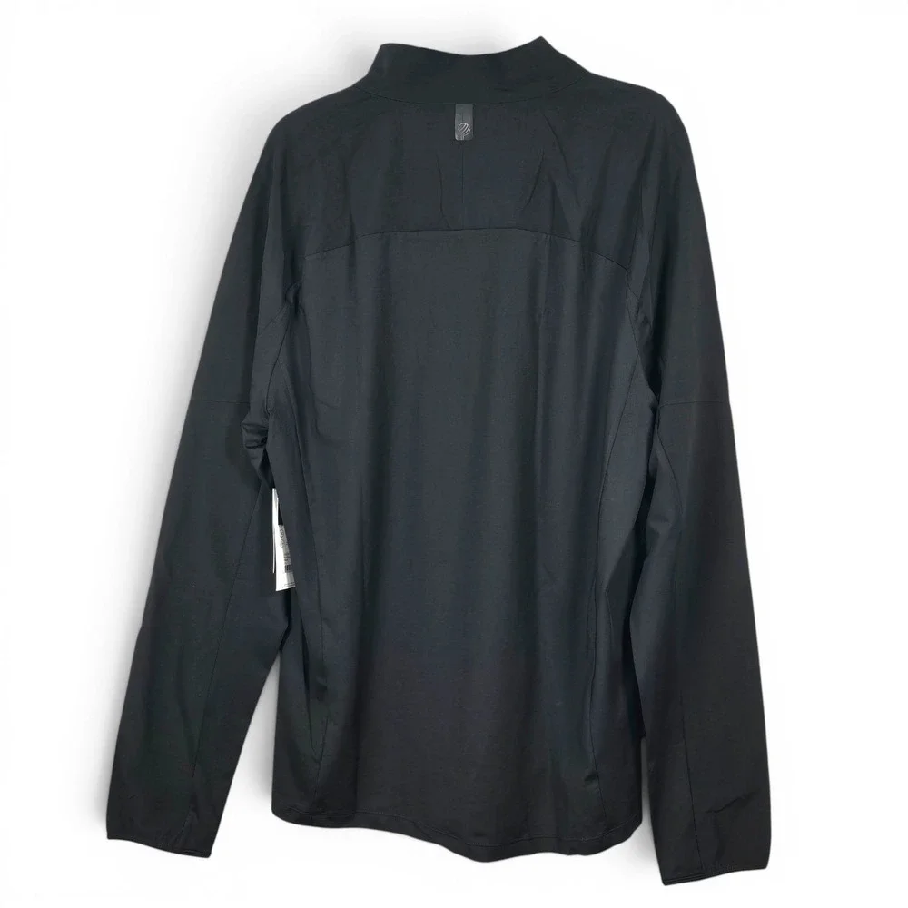 MPG Mens Recycled Polyester Quarter Zip Pullover Black XXL Mock Neck Pocket NWT